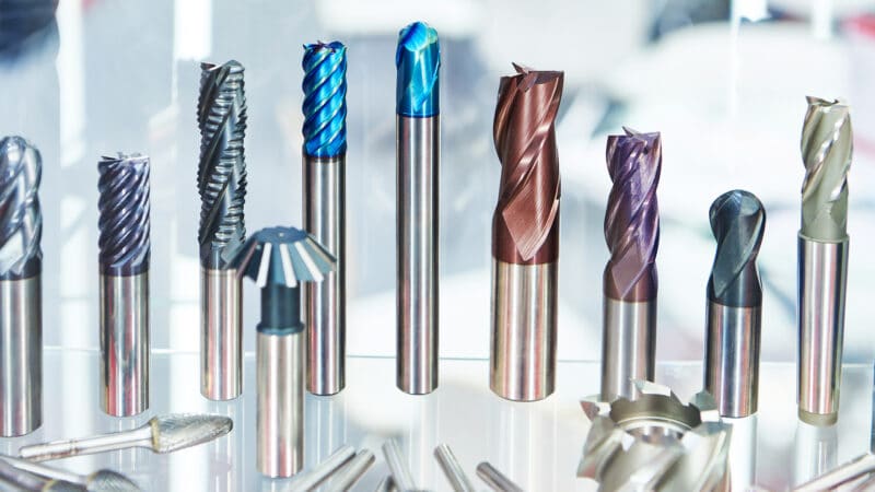 an array of different types of endmills
