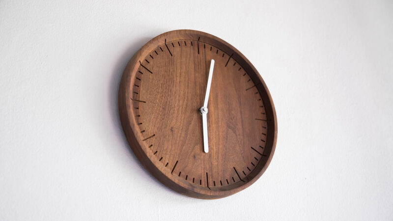 a wooden clock