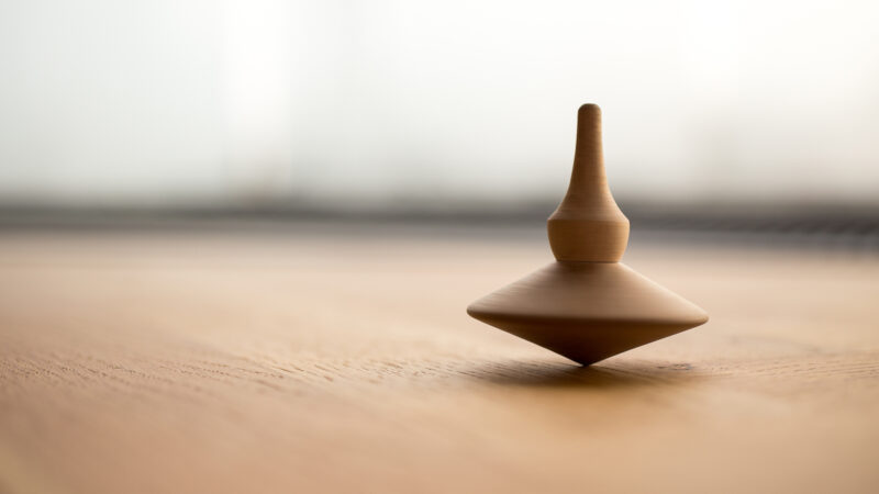 a wooden top